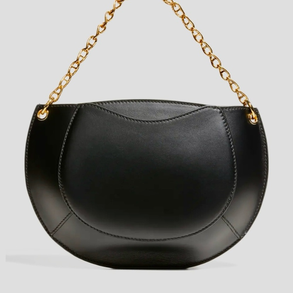 Ulla Johnson Mira Chain Clutch Crossbody Bag in Periscope (Black)